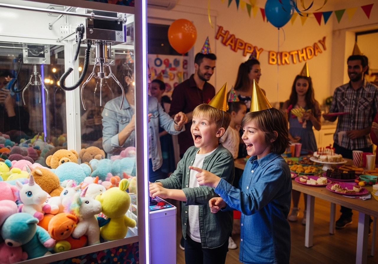 Máquina de pelúcia festa infantil